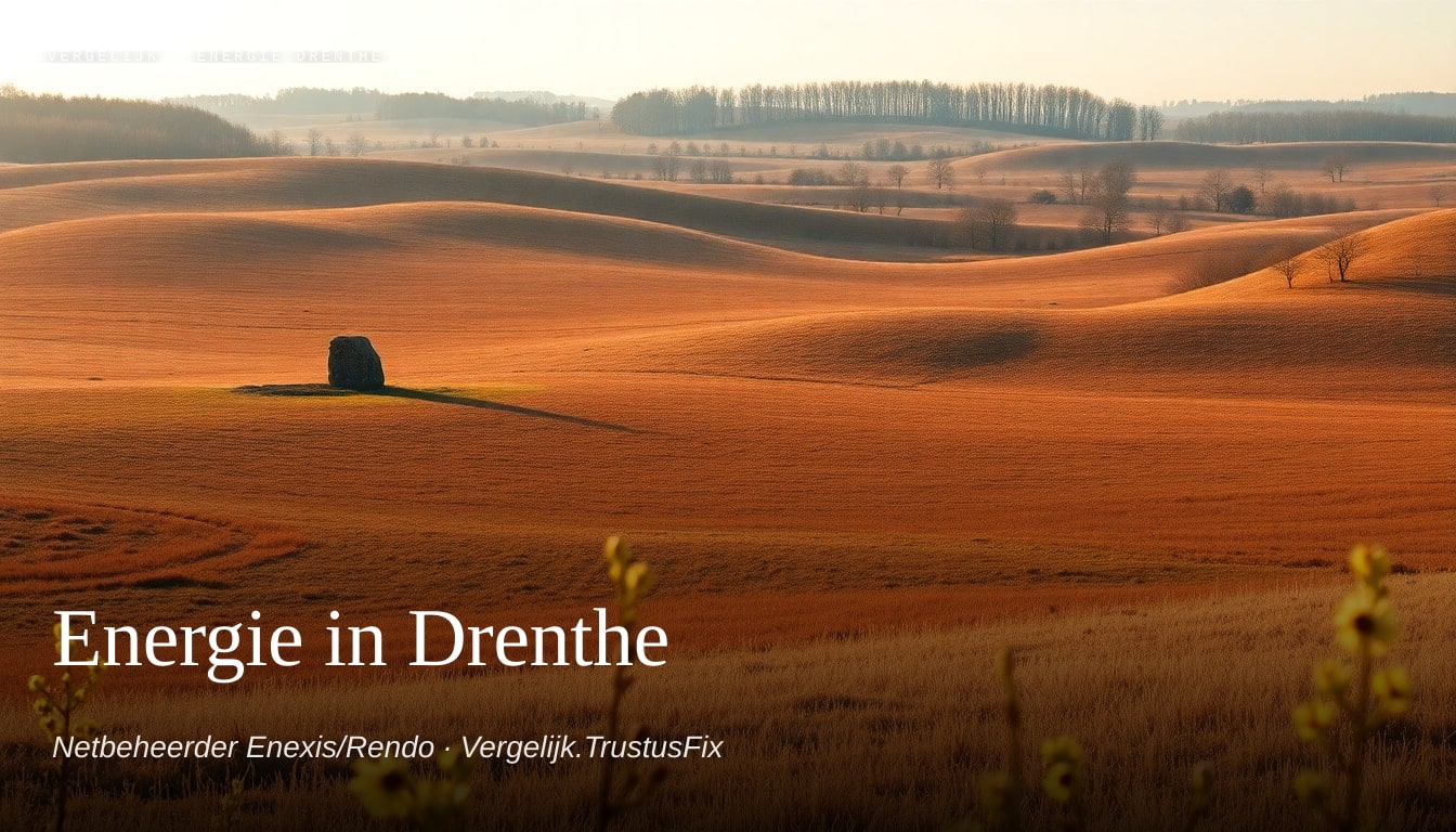 Energie vergelijken in Drenthe — landschapsfoto met netbeheerder Enexis/Rendo als context