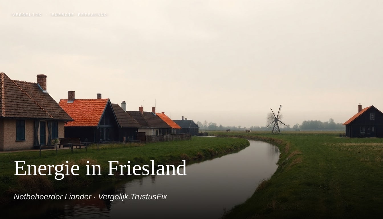 Energie vergelijken in Friesland — landschapsfoto met netbeheerder Liander als context
