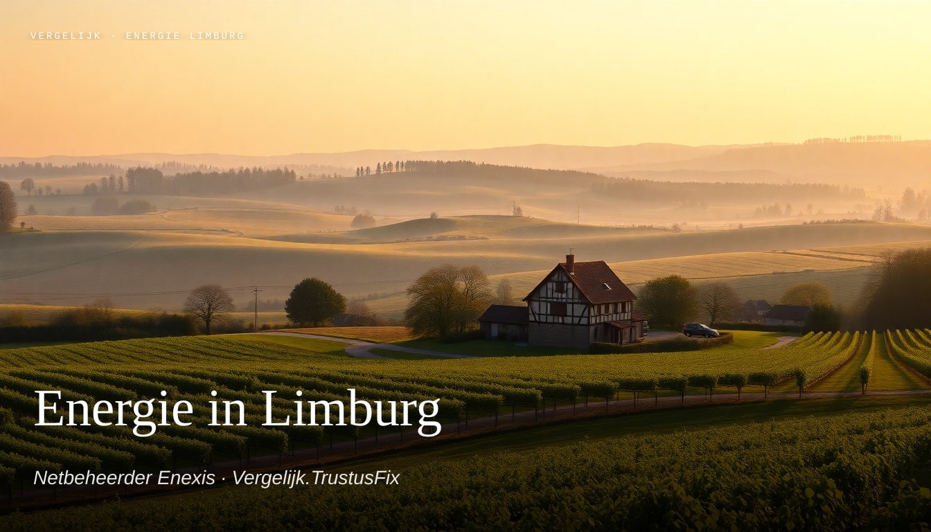 Energie vergelijken in Limburg — landschapsfoto met netbeheerder Enexis als context