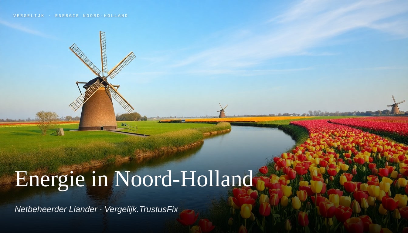 Energie vergelijken in Noord-Holland — landschapsfoto met netbeheerder Liander als context
