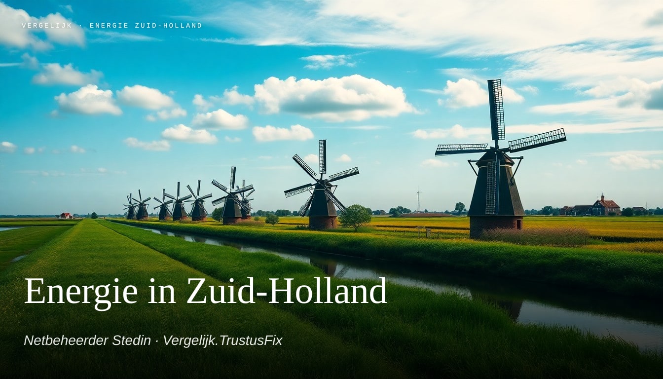 Energie vergelijken in Zuid-Holland — landschapsfoto met netbeheerder Stedin als context